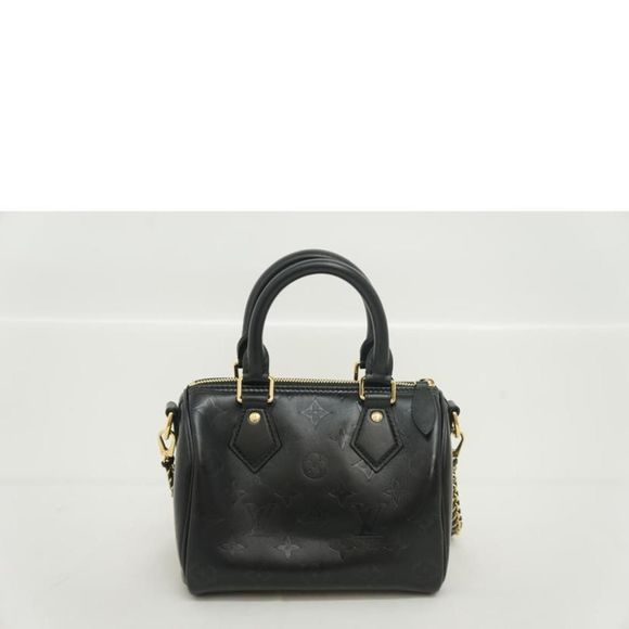 Louis Vuitton Black Monogram Empreinte Leather Speedy  Monogram Speedy Bandouliere BB Lambskin Leather Noir Black